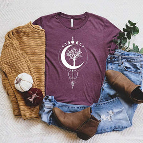 Mystical Moon Phases Yoga T-Shirt