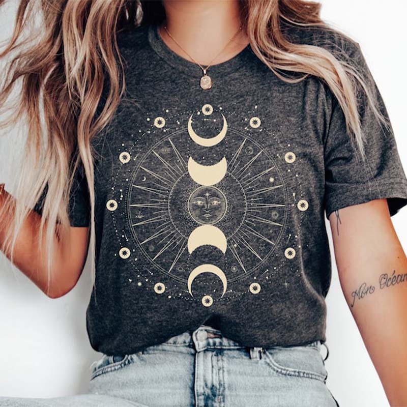 Boho Celestial Moon Astronomy T-Shirt