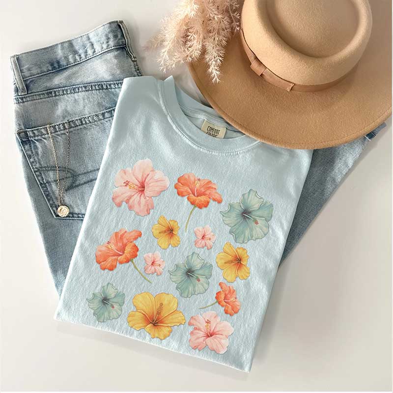 Hibiscus Flower Tropical Summer T-Shirt