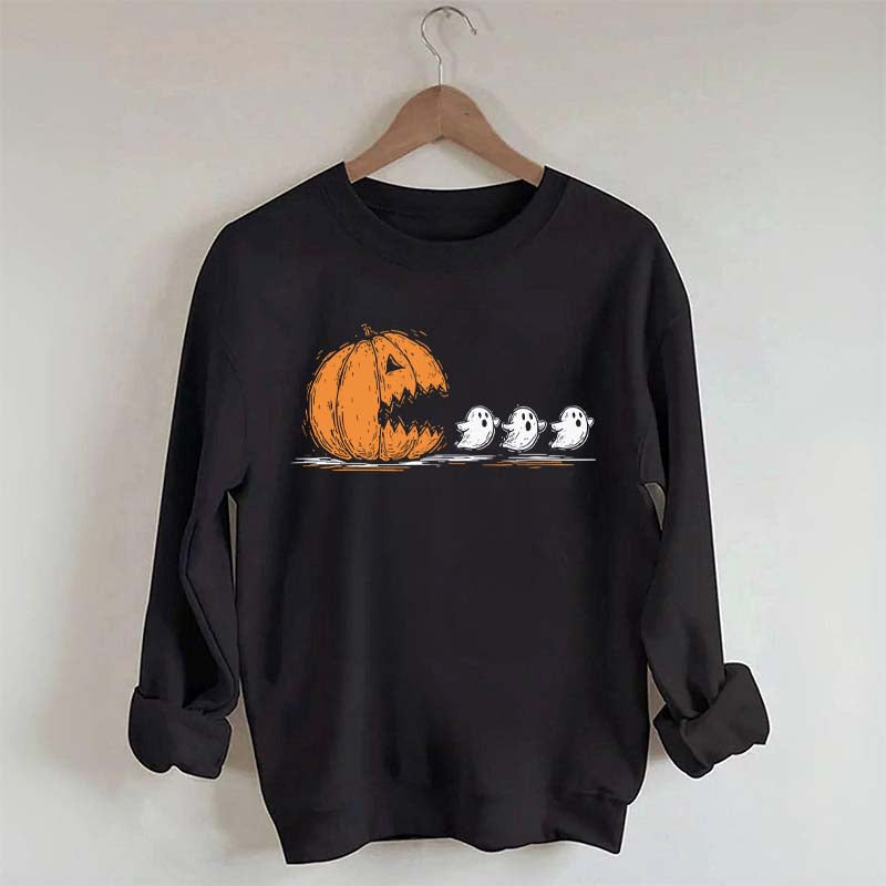 Halloween Pumpkin Eat Ghost Party Sweatshirt