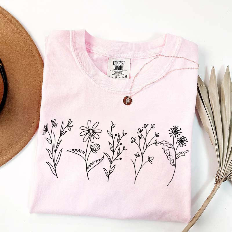 Floral Cottagecore Simple T-Shirt