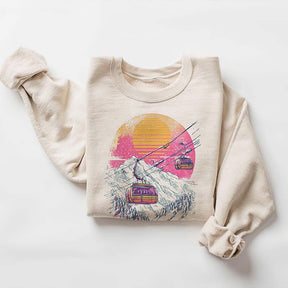 Retro Ski Gondola Sunset Sweatshirt