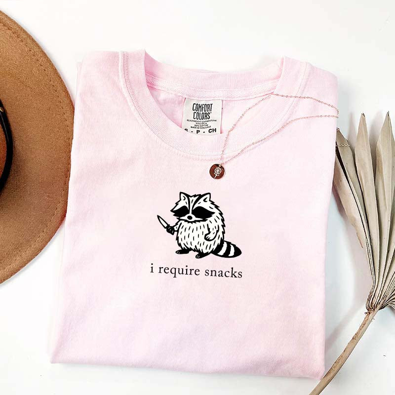 I Require Snacks Raccoon T-Shirt