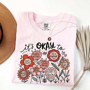 It's Okay Floral Mental Health T-Shirt