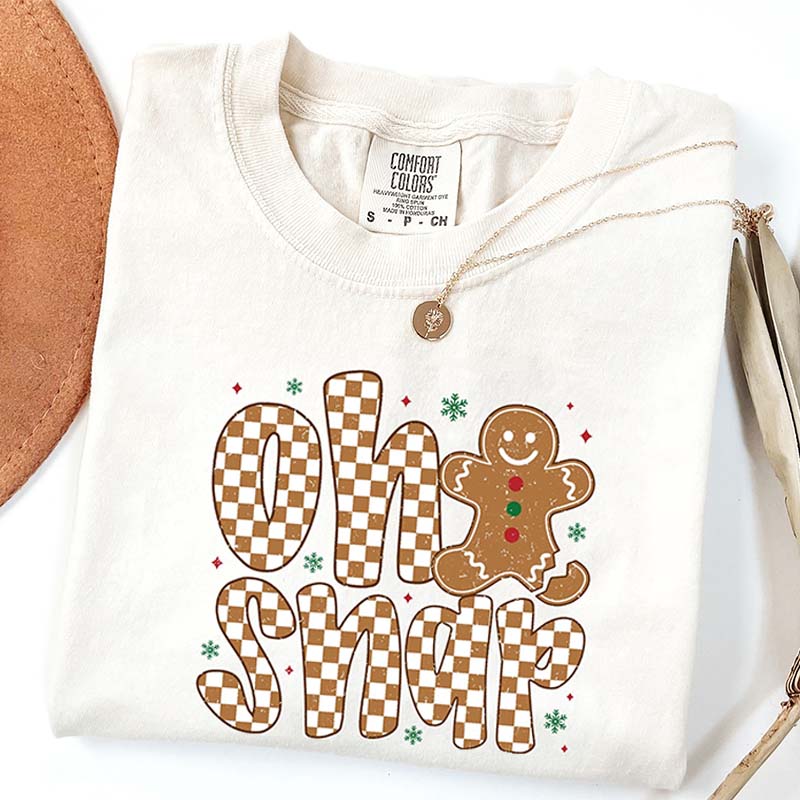 Comfort Colors Oh Snap Checkered Christmas T-Shirt