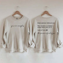 Cute Heart Dear Person Behind Me Sweatshirt
