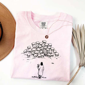Jesus and Sheep Religious Women T-Shirt
