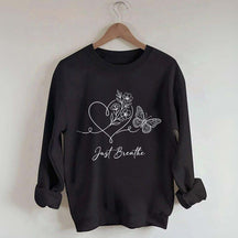 Simple Butterfly Just Breathe Inspirational Sweatshirt