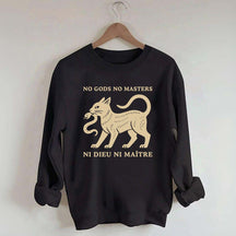 No Gods No Masters Ni Dieu Ni Maître Cat Sweatshirt