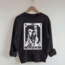 Retro Girls Will Be Girls Witch With Sigarete Sweatshirt
