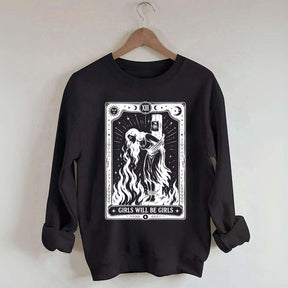 Retro Girls Will Be Girls Witch With Sigarete Sweatshirt
