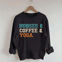 Horses Coffee Yoga Sweatshirt