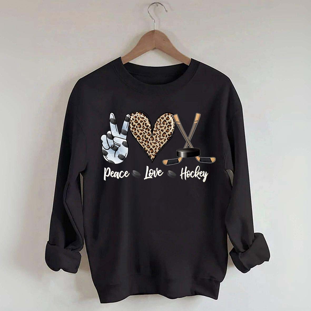 Sports Peace Love Hockey Sweatshirt