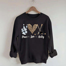 Sports Peace Love Hockey Sweatshirt