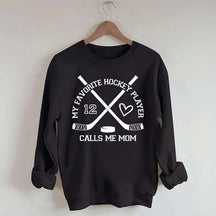 Hockey Mom Jersey Number Sweatshirt