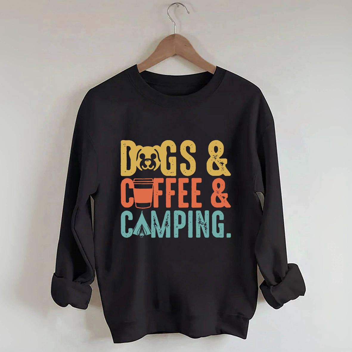 Dogs Coffee Camping Naturel Lover Sweatshirt