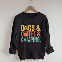 Dogs Coffee Camping Naturel Lover Sweatshirt