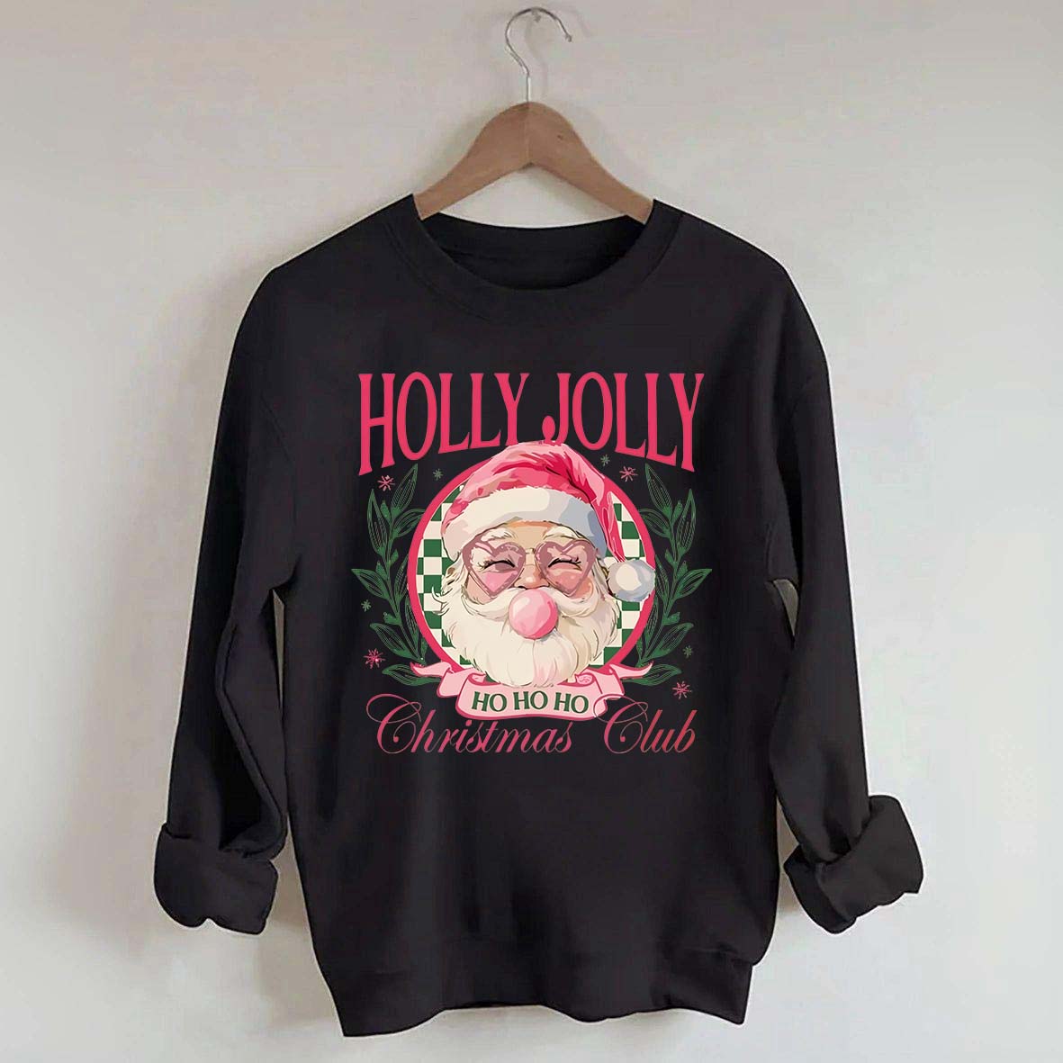 Pink Holly Jolly Christmas Club Sweatshirt
