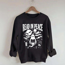 Ghost Reading Book Boho Bookish Sweatshirt