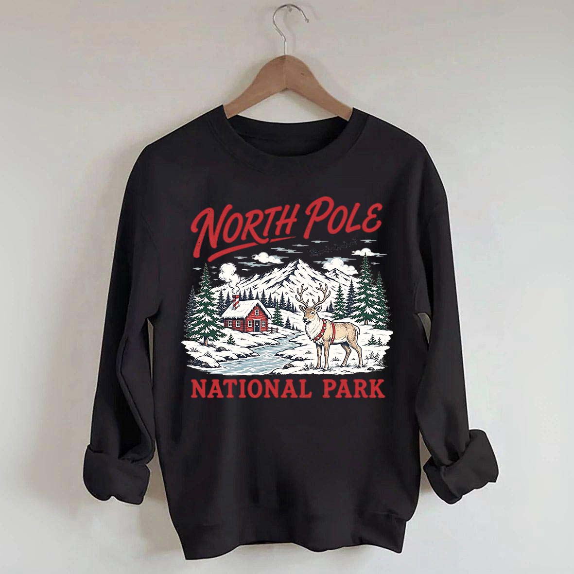 North Pole National Park Retro Christmas Sweatshirt