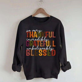 Thankful Grateful Blessed Thanksgiving Sweatshirt