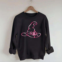 Breast Cancer Awareness Witch Hat Halloween Sweatshirt