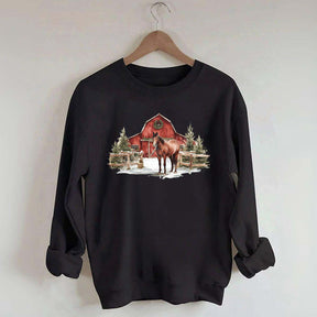 Christmas Horse Western Desert Sweatshirt