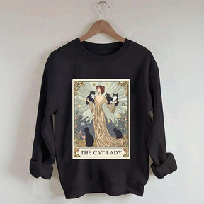 Cat Lady Tarot Card Vintage Sweatshirt
