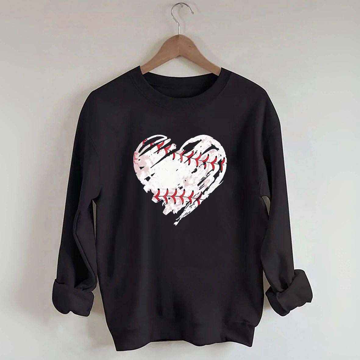Baseball Heart Graphic Sweatshirt