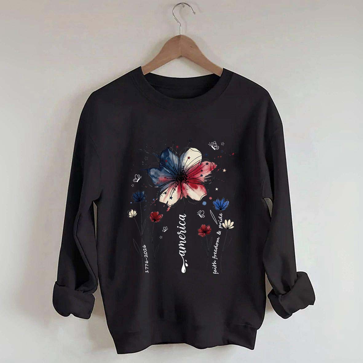 USA 250th Anniversary Floral Sweatshirt