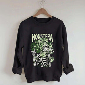 Monstera Skeleton Botanical Plant Sweatshirt