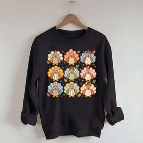 Boho Turkey Thanksgiving Preppy Fall Wild Sweatshirt