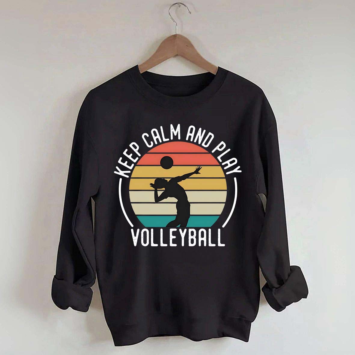 Keep Calm And Play Volleyball Vintage Sweatshirt