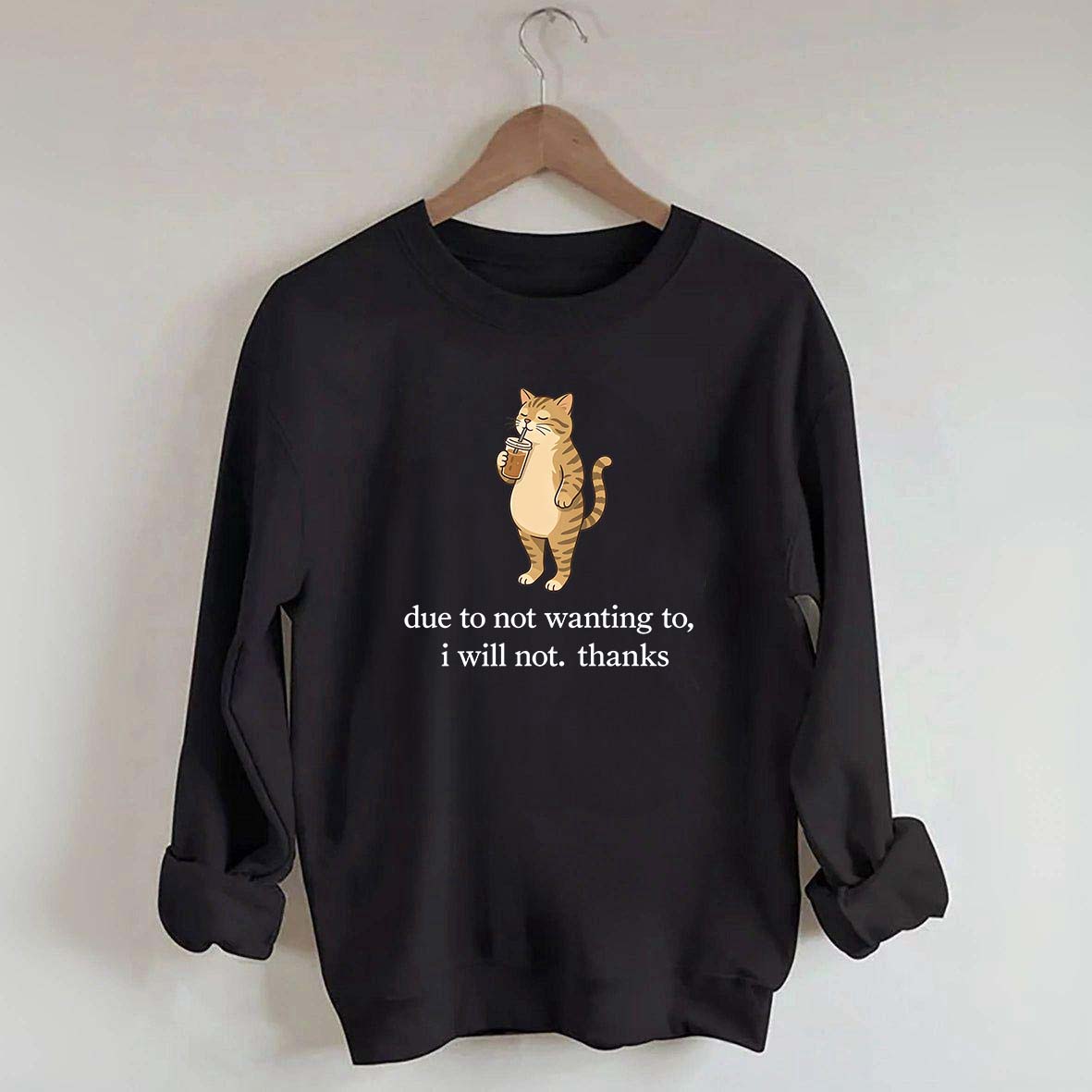 Due To Not Wanting To I Will Not Thanks Sweatshirt