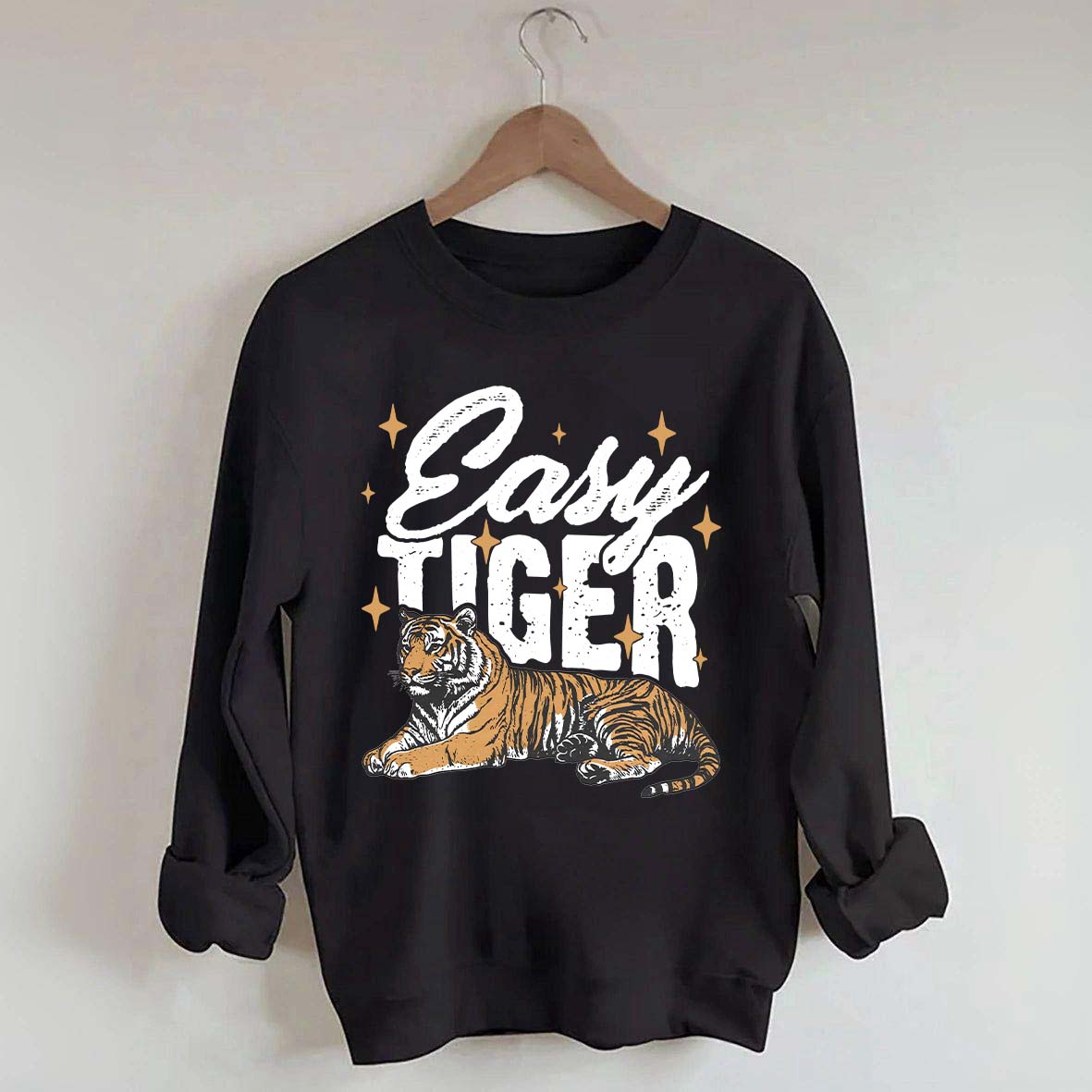 Trendy Retro Tiger Graphic Sweatshirt