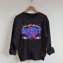 Cozy Gildan Hockey Girl Sweatshirt