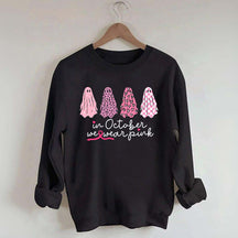 In October We Wear Pink Ghost Cancer Fighter Sweatshirt