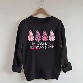 In October We Wear Pink Ghost Cancer Fighter Sweatshirt