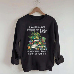 Books Plants Women Sweatshirt