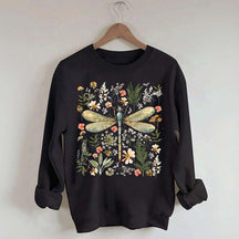 Dragonfly Floral Cottagecore Botanical Retro Sweatshirt