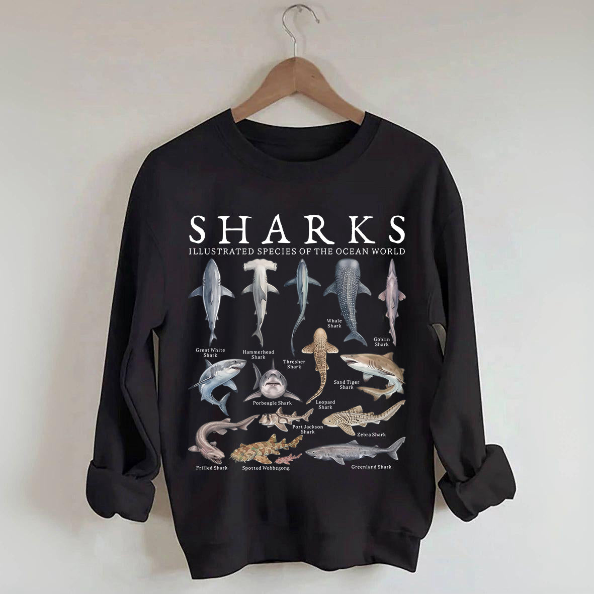 Vintage Shark Species Sweatshirt
