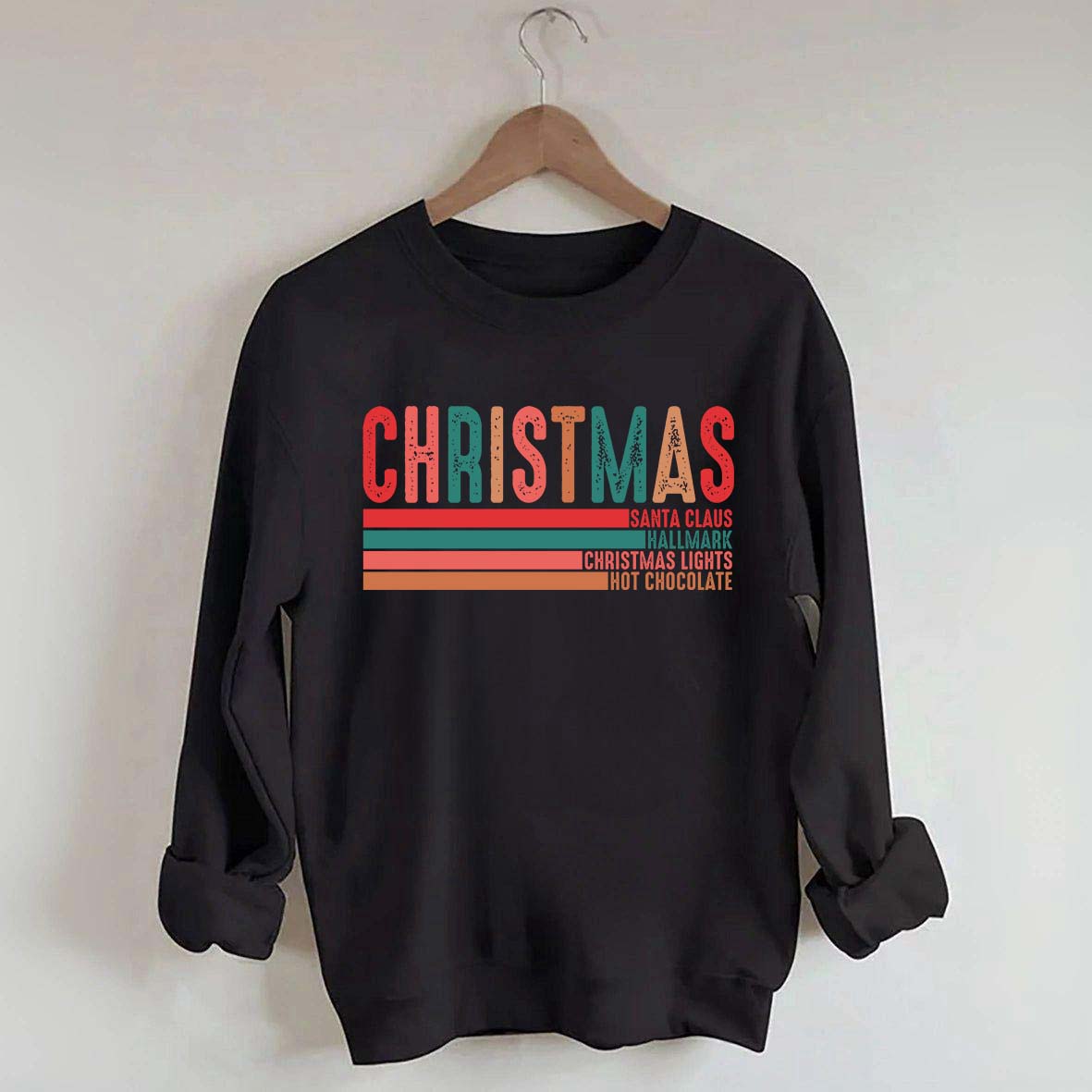 Retro Christmas Santa Clause Xmas Light Sweatshirt