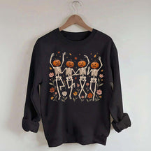 Wildflower Skeleton Preppy Halloween Sweatshirt