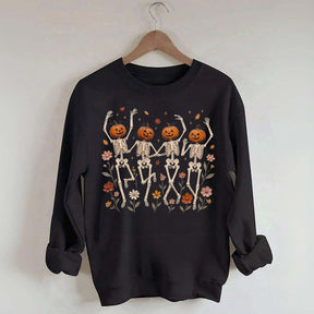 Wildflower Skeleton Preppy Halloween Sweatshirt