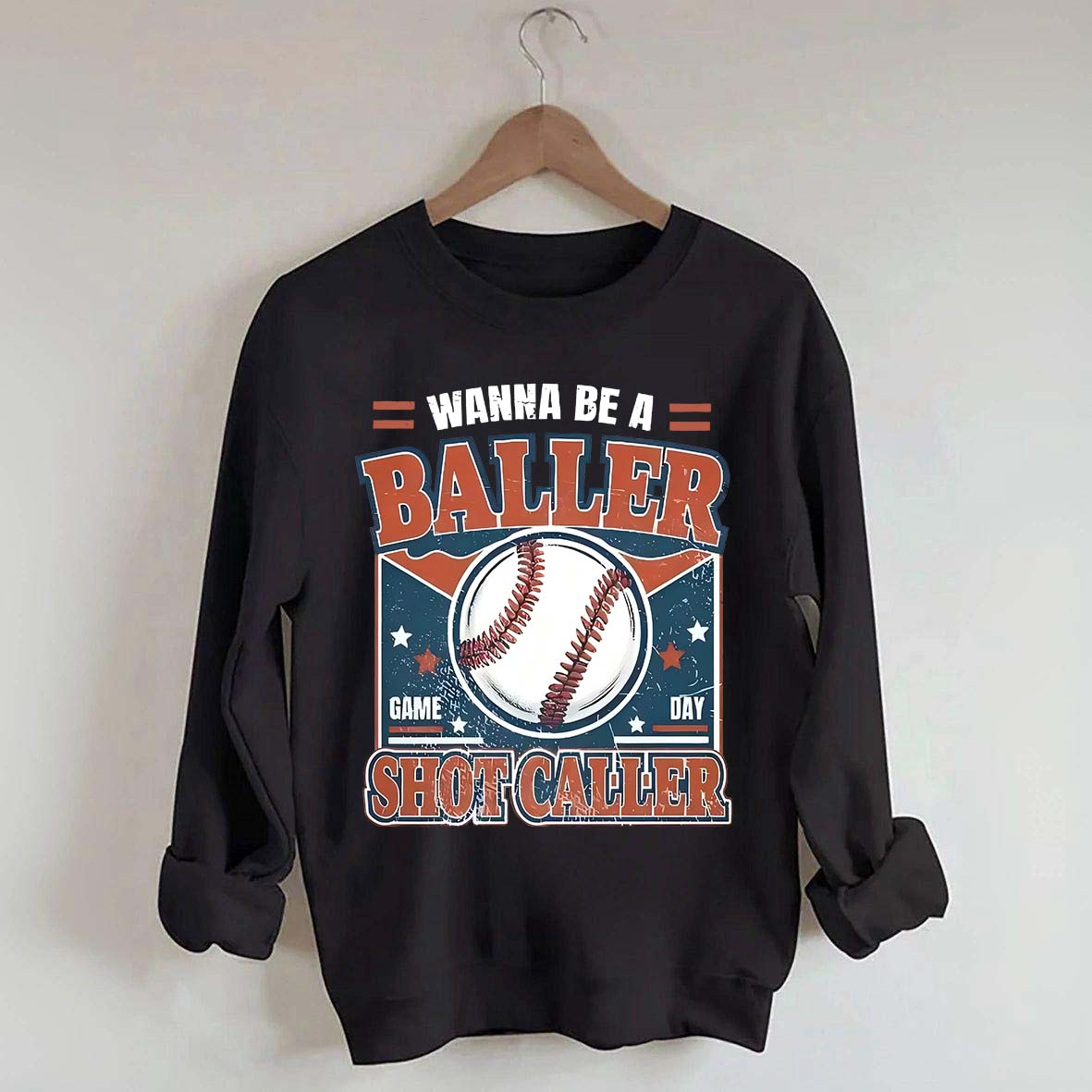 Wanna be a Baller Baseball Athletic Sweatshirt