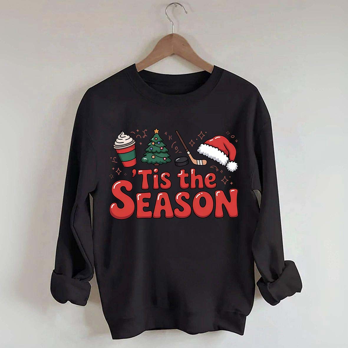 Christmas Tis The Season Hockey Sweatshirt