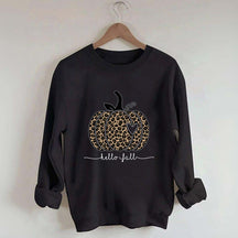 Hello Fall Leopard Pumpkin Sweatshirt