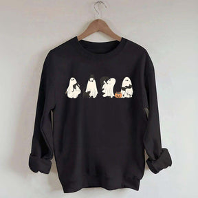 Ghost And Cat Lower Halloween Sweatshirt