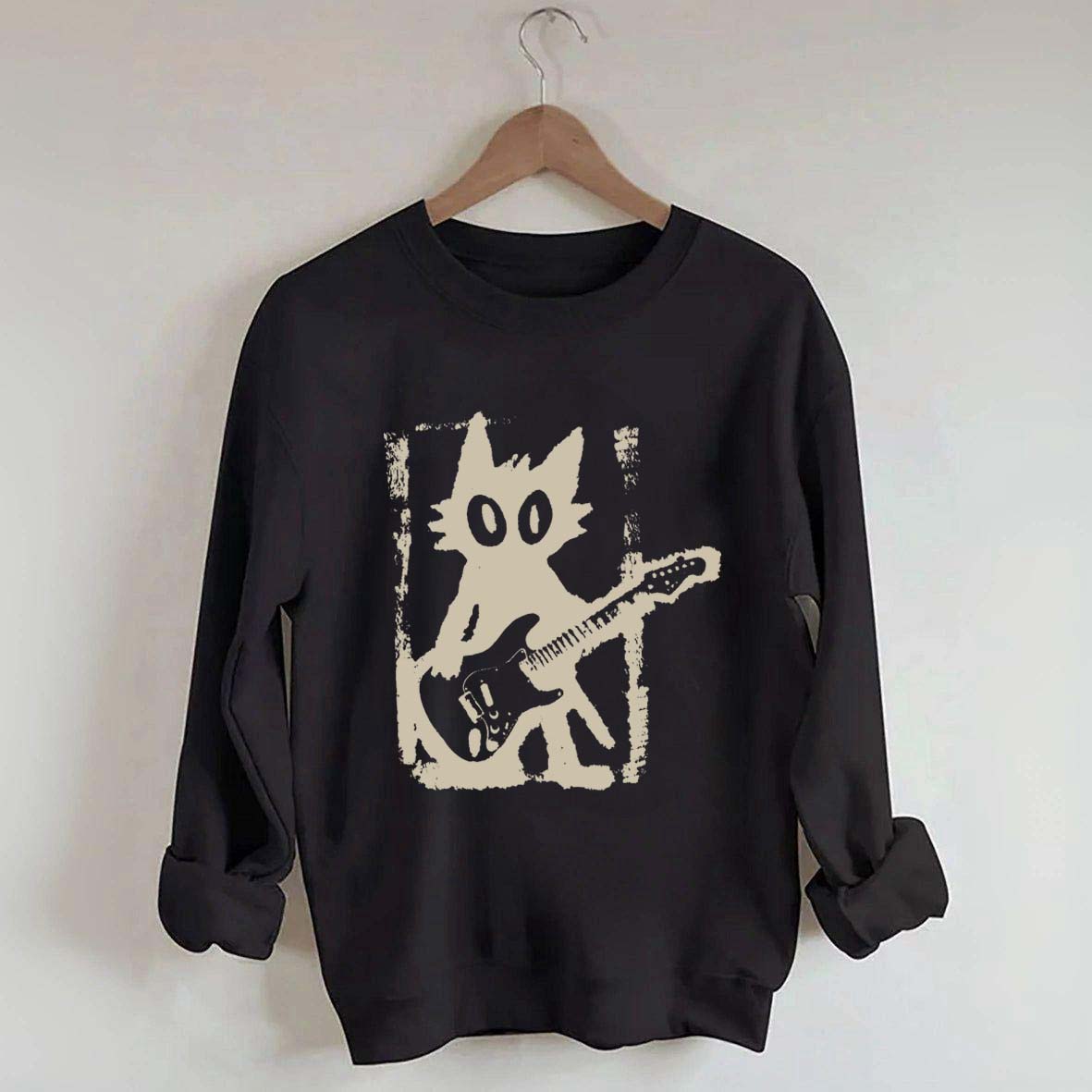 Rock Star Cat Electric Guitar Kitty Sweatshirt