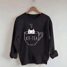 Funny Cat Tea Kitten Sweatshirt